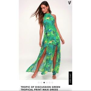 Tropical Backless Maxi Dress